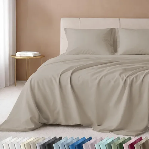 Vista 33 de California Design Den Juego de sábanas de lujo tamaño King - 100% algodón, 600 número de hilos, sábanas King de bolsillo profundo, ropa de cama
