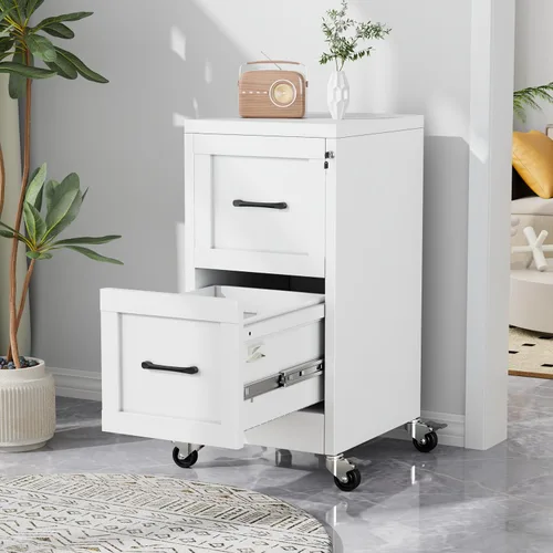 Vista 7 de 2 Drawer File Cabinet with Lock, Small Filing Cabinet for Home Office Negro