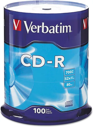 Vista 7 de Verbatim - Discos CD-R en blanco de 700 MB, 80 minutos, 52X, grabables para datos y música - Paquete de 10, azul
