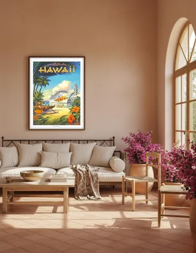 Vista 5 de Pride of Hawaii Cruise Ship - Aloha Towers Honolulu Harbor - Póster de viaje hawaiano vintage por Kerne Erickson - Impresión artística maestra