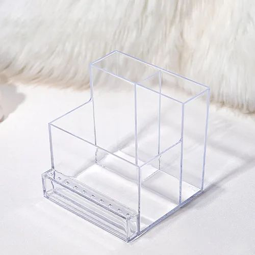 Vista 6 de Noverlife Caja de almacenamiento de brocas para mini taladro de uñas de 10 agujeros y brocas, organizador transparente de brocas de lima para uñas