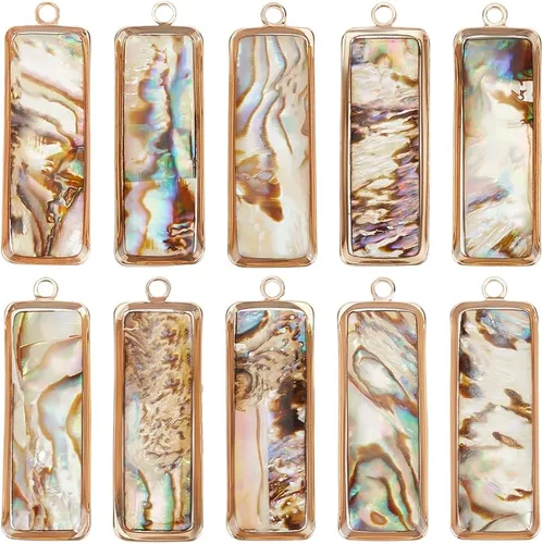 Vista 9 de BENECREAT Collares de Concha de Abulón, Colgantes de Concha Paua para Hacer Joyería