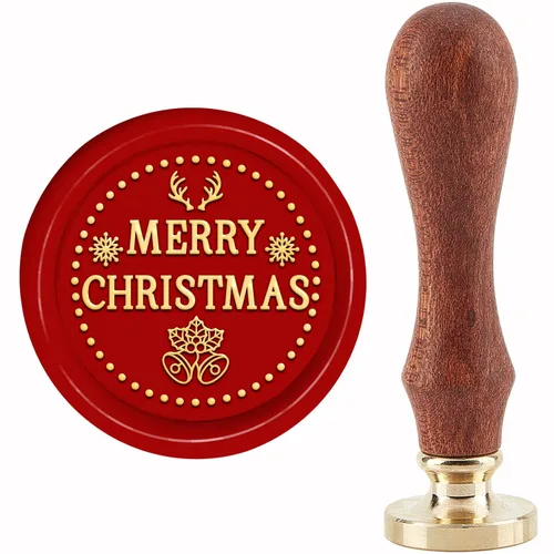 Vista 27 de CRASPIRE Sello de cera de Navidad X'Mas EVE para árbol de Navidad de 1.181 in/1.18 pulgadas, sello de sellado de cabeza de latón extraíble con mango