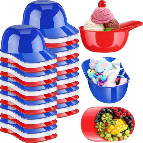 Vista 16 de Baderke Cuencos para gorra de béisbol de postre de helado, tazón de 8 onzas, mini tazones para casco, vasos de plástico para suministros de fiesta