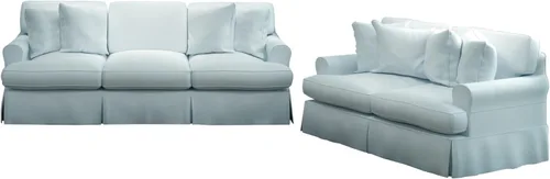 Vista 13 de Sunset Trading Horizon - Sofá biplaza con funda de 2 piezas, lavable, resistente a las manchas, color azul marino, juego de muebles para sala