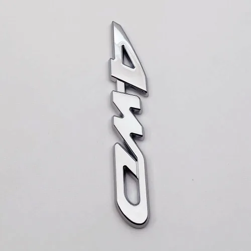 Vista 5 de 1 unids cromo metal 4WD puerta trasera maletero insignia 4x4 coche SUV emblema calcomanía (plata)