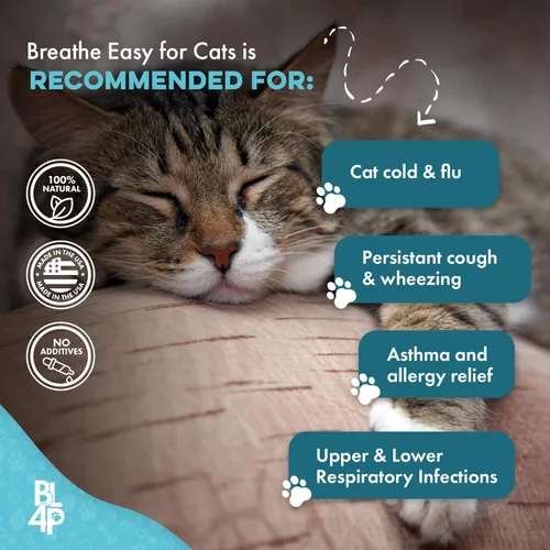Vista 7 de Suplemento Natural para el Confort Respiratorio de Gatos - Apoyo Respiratorio Felino Breathe Easy para Todas las Estaciones, Tos, Congestión Nasal