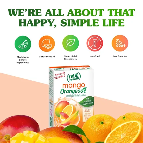 Vista 5 de True Citrus Naranja, mango, 1.06 oz, (paquete de 10, 0.11 oz cada uno)