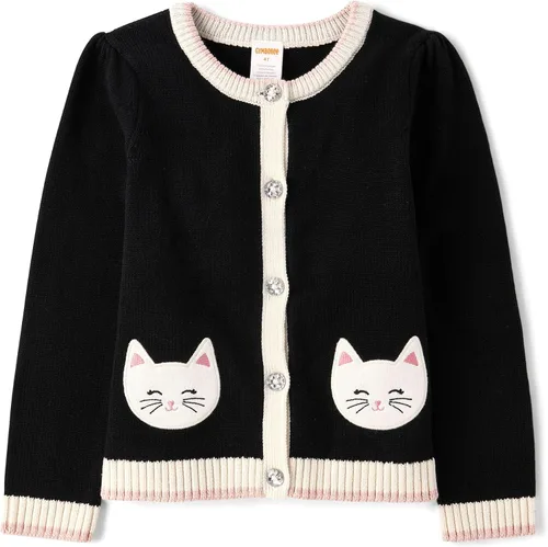 Vista 7 de Gymboree - Cárdigan de manga larga con botones frontales para bebés y niñas pequeñas