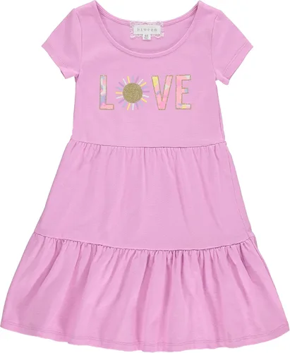 Vista 4 de BTween Conjunto de 3 piezas de vestido de verano para niñas, vestidos casuales de manga corta con rayas y estampado floral