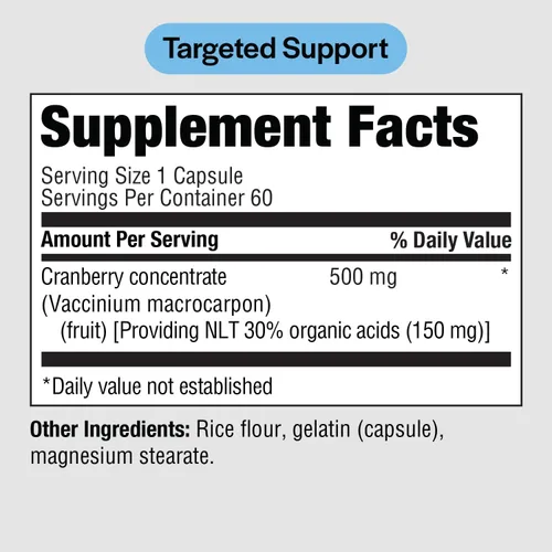 Vista 2 de PureFormulas Cranberry 500 mg – Apoya la salud de los riñones y del tracto urinario – Suplemento antioxidante para la protección inmune y la salud