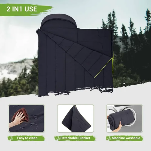 Vista 4 de ATEPA Duck Down Sleeping Bag/Blanket for Backpacking, Ultralight Lightweight Rectangular Warm Weather Summer Compact Waterproof Portable Sleeping