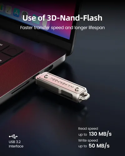 Vista 3 de MOVE SPEED Memory Stick de 64 GB, unidad de pulgar de 130 MB/s con puerto dual tipo C + USB 3.2, Pendrive de alta velocidad compatible