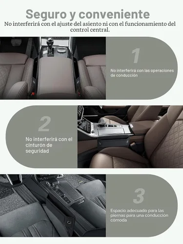 Vista 9 de Owntow Organizador de Espacio para Asiento de Coche Universal de Piel Premium, Organizador de Consola Central con Ranuras para Tarjetas para Coche