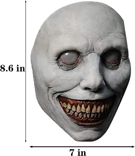Vista 4 de Creepy Halloween Mask,Smiling Demon Scary Adults Masks Costume Creepy Cosplay Huanted House Props Halloween Party