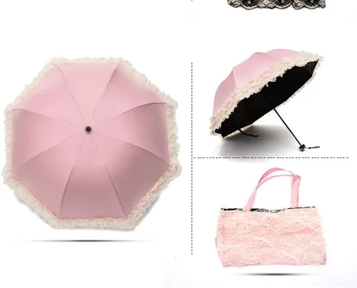 Vista 3 de Honeystore Sombrilla de encaje princesa plegable soleado y lluvioso decoración paraguas