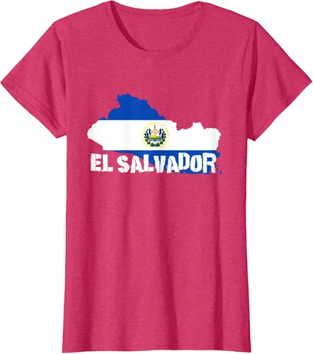 Vista 10 de Camiseta con la bandera de El Salvador, mapa de El Salvador, camiseta de Salvador para mujer, Negro