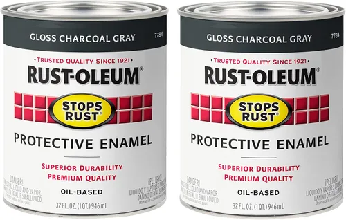 Vista 43 de Carbón gris brillante Rust-Oleum (7784502) contra el óxido 32 onzas, 7784502 Gris carbón brillante