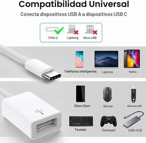 Vista 6 de Adaptador USB C a USB, 2 unidades, convertidor de adaptador de cable OTG tipo C a USB 3.0