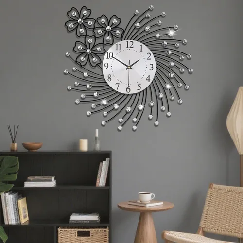 Vista 8 de Reloj de pared grande para sala de estar, relojes de pared modernos silenciosos que funcionan con batería, relojes decorativos sin tictac