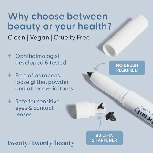 Vista 5 de twenty/twenty beauty Visionary - Lápiz de sombra de ojos en crema brillante, seguro para ojos sensibles, desarrollado por oftalmólogos, vegano