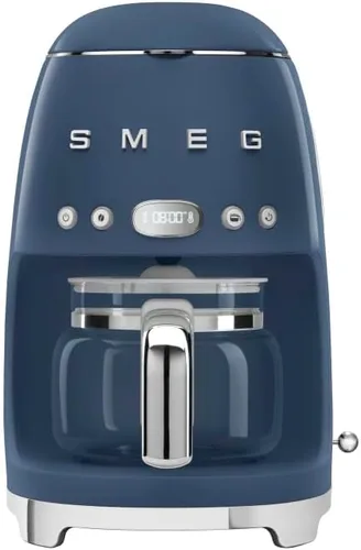 Vista 9 de Smeg Cafetera de goteo estética de estilo retro de los años 50 con jarra de vidrio de 10 tazas, función de arranque automático, plato para mantener