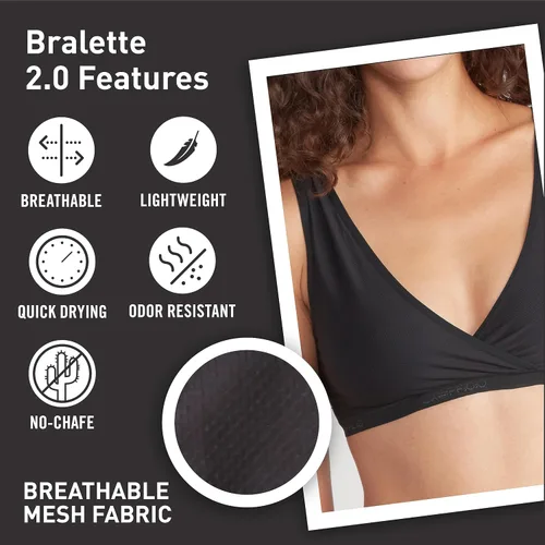 Vista 3 de ExOfficio Bralette Give-N-Go 2.0 para mujer, multiuso, con cuello en V o cuello redondo, sujetador de viaje