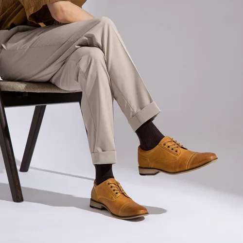 Vista 3 de Jousen Zapatos de vestir para hombre, zapatos Oxford de cuero formales, zapatos clásicos de negocios Derby