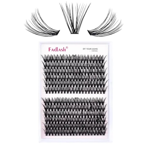 Vista 29 de Extensiones de racimos de pestañas con bandeja grande, pestañas individuales 10D 20D, mezcla natural, suave, C Cur negro, imitación de visón