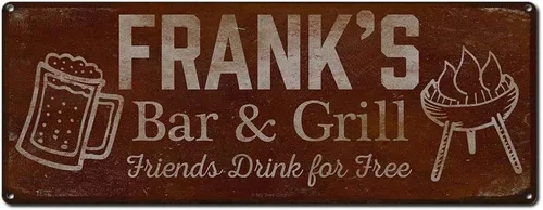Vista 66 de Adam's Bar and Grill Friends Drink for Free, cartel de aluminio de 5.75 x 15.5 pulgadas, accesorios personalizados para bar y decoración de pared