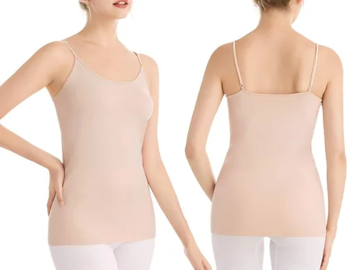 Vista 3 de Comfyin Camiseta sin costuras para mujer ajustable con correa de espagueti sin mangas