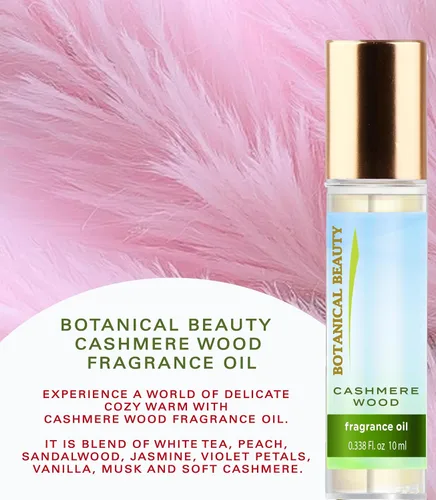 Vista 3 de Botanical Beauty Aceite de fragancia de madera de CASHMERE Rollerball Perfume, de larga duración, un aroma de lujo de mezcla de té blanco