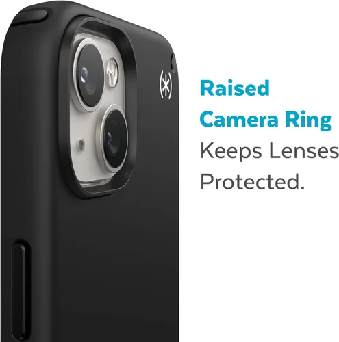 Vista 5 de Speck Presidio2 Pro + MagSafe - Funda para iPhone 14 Plus con revestimiento Microban (negro/negro/blanco)