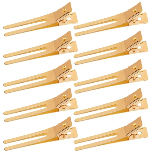 Vista 10 de Wobe - Juego de 50 pinzas de doble punta para peluquería, horquillas de cocodrilo de metal de 4,5 cm para peinado con lazo, pinzas para peinado