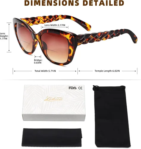 Vista 5 de LADEESSE 3 Pack Bifocal Sunglasses For Women Stylish Reading Sun glasses for Women