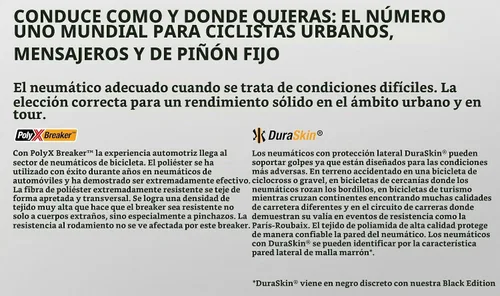 Vista 3 de Continental Gatorskin - Neumático de bicicleta de carretera sin cámara con cuentas de alambre, neumático urbano y de turismo resistente