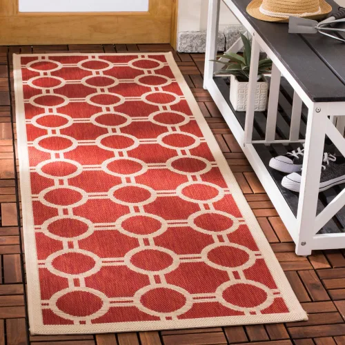 Vista 26 de SAFAVIEH Courtyard Collection CY6924 - Alfombra decorativa para interiores y exteriores, impermeable, fácil de limpiar, 2 pies 3 pulgadas x 6 pies 7