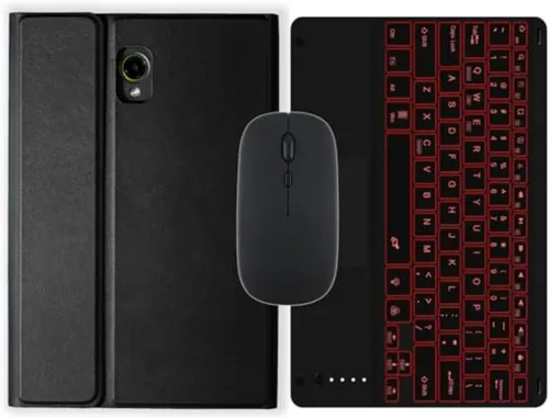 Vista 16 de Funda inalámbrica con teclado Bluetooth para Samsung Galaxy Tab Active 3/Active 5 (SM-X300/X306B/T570/T575N) con soporte para bolígrafo integrado