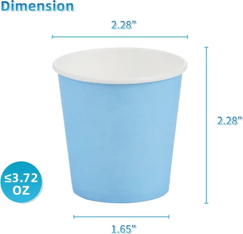 Vista 6 de VITVITI Paquete de 30 vasos para enjuague bucal de baño, taza de papel desechable de café de 3.7 onzas, taza pequeña para enjuague bucal/bebidas