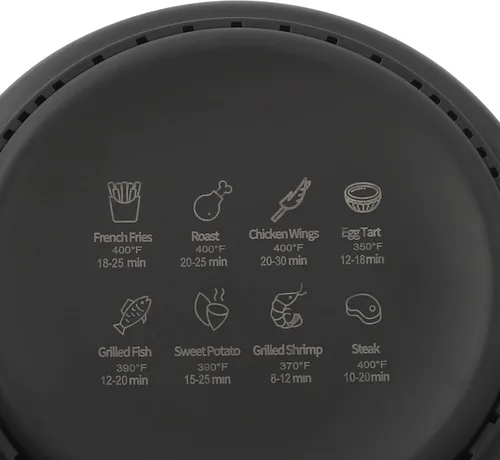 Vista 8 de Freidora de aire de 3.81 cuartos de galón, freidora de aire portátil de vidrio, horno compacto e inteligente, 8 modos preestablecidos con pantalla