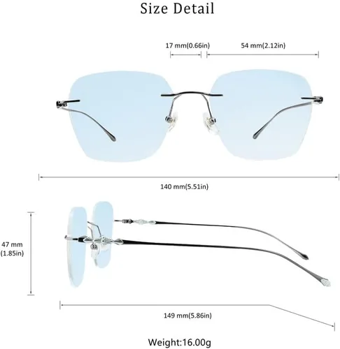 Vista 4 de LifeArt Pure Titanium Frame Glasses/Blue Light Blocking Reading Glasses, Reduce Eyestrain, Stylish for Men and Women