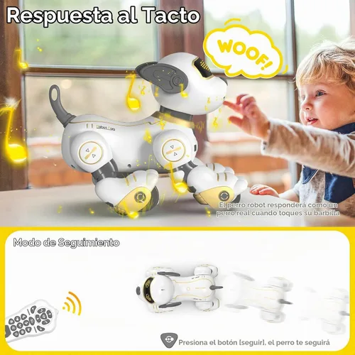 Vista 4 de SONOMO Juguete de Perro Robot con Control Remoto para Niños, Cachorro Robótico Programable, Juguete de Perro Robot Inteligente Interactivo