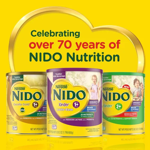 Vista 9 de Nestlé NIDO Kinder - Mezcla de leche en polvo para niños pequeños, 1 año + año, bebida nutricional para niños pequeños, 47 porciones por recipiente