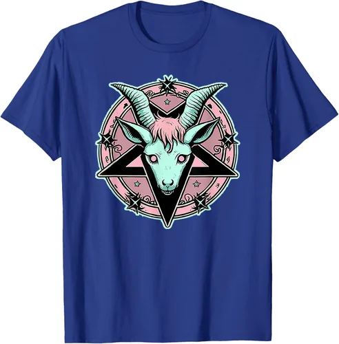 Vista 17 de Camiseta Kawaii Paste Creepy Goat Pentacle, Negro