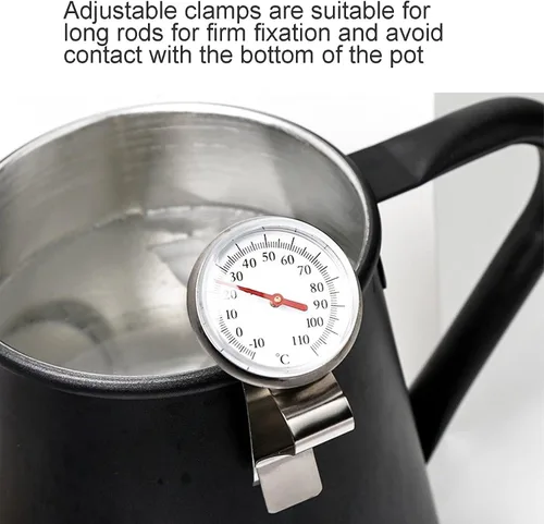 Vista 3 de Termómetro de agua, termómetro de marcación, termómetro de leche para vaporizar leche y café, termómetro para nevera, termómetro para cocinar