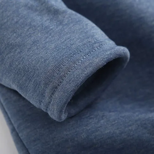 Vista 5 de Ropa interior térmica para mujer, sudadera de invierno cálida con forro polar y cuello redondo, sudadera de descanso
