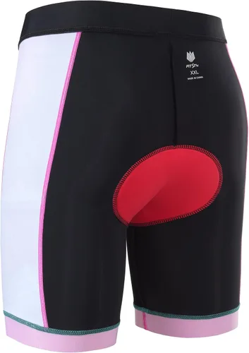 Vista 4 de FitsT4 - Pantalones cortos de ciclismo para niños y niñas, pantalones cortos de triatlón acolchados para jóvenes con bolsillos