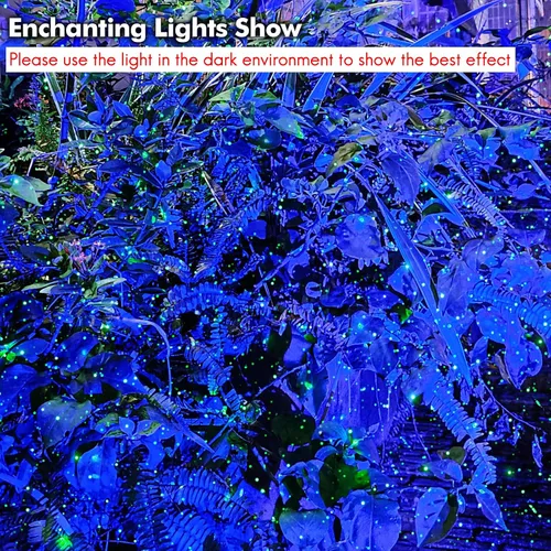 Vista 2 de Firefly Luces de Jardín Proyector Láser de Estrellas, Iluminación Decorativa al Aire Libre con Nebulosa Azul para Jardín Interior y Exterior