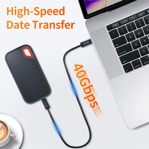 Vista 4 de APEXSUN Cable de extensión USB C (1.6 pies), cable coaxial corto USB-C macho a hembra compatible con Thunderbolt 4/3, USB4, PD240W, video 8K/4K
