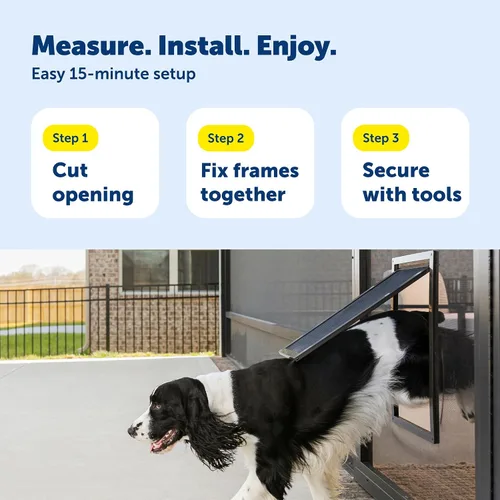 Vista 8 de PetSafe Puerta de malla para mascotas - Resistente, a prueba de desgarros y perforaciones para perros y gatos - Compatible con puerta contra